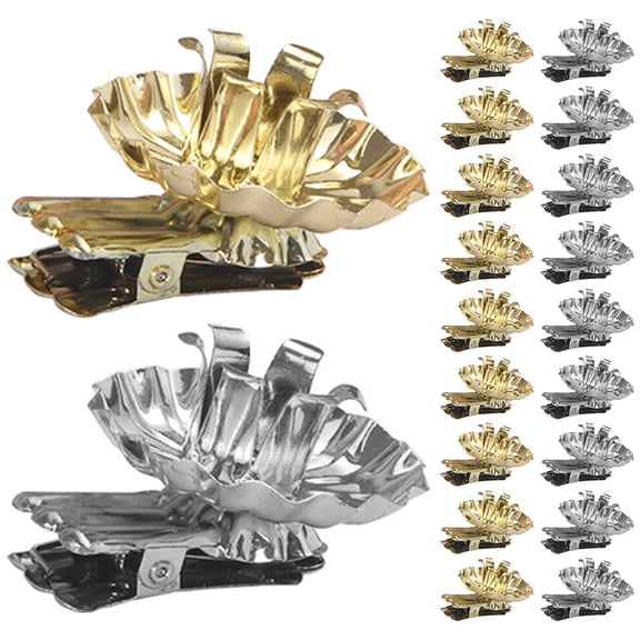 NIYANGLE 20Pcs Metal Candle Holder Clips Decorative Christmas Candle Stand for Holiday Tree Decor