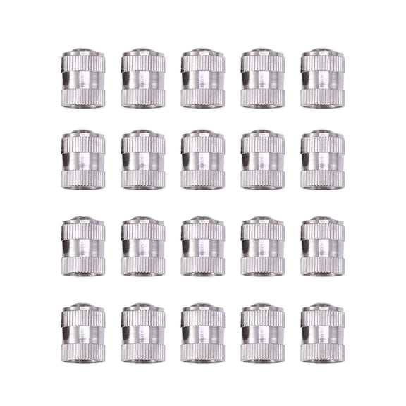 NIYANGLE 20pcs Universal Tire Valve Stem Caps Silver Copper Nickel Plated