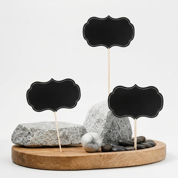 NIYANGLE Cheese Markers Black Chalkboard Toppers for Buffet Tables - 24Pcs