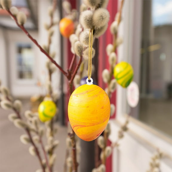 NIYANGLE Eggs For Decorating White Plastic 25Pcs 1.6x1.2In