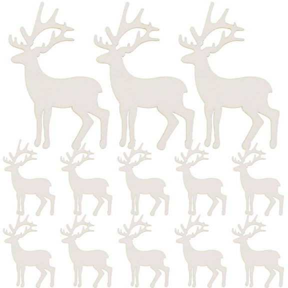 NIYANGLE 25Pcs Wooden Deer Ornaments for Christmas Diy and Table Decorations