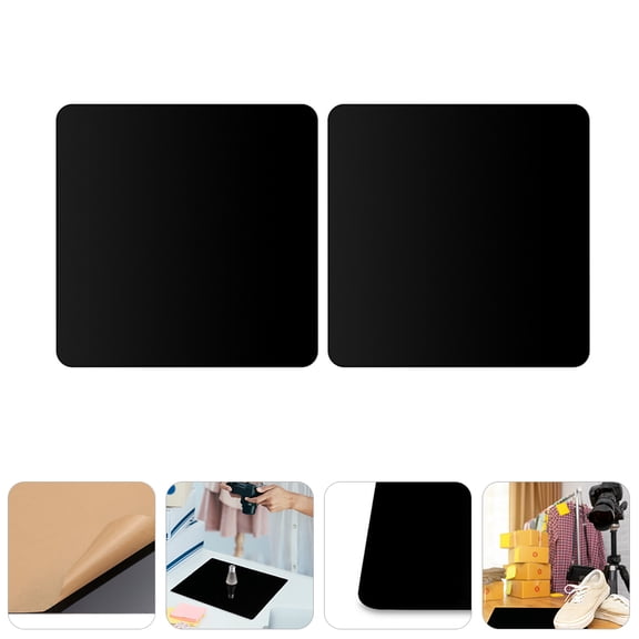 NIYANGLE 2Pcs Photography Acrylic Backdrop Board Black Smooth Surface for Small Item Shooting