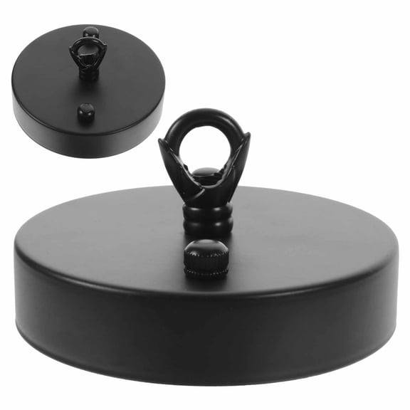 NIYANGLE 2Pcs Black Steel Ceiling Light Canopy for DIY Projects and Decorations