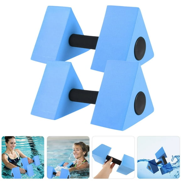 NIYANGLE 2Pcs Blue EVA Dumbbells for Aqua Workout Water Weights Triangular 10.6x5.9in