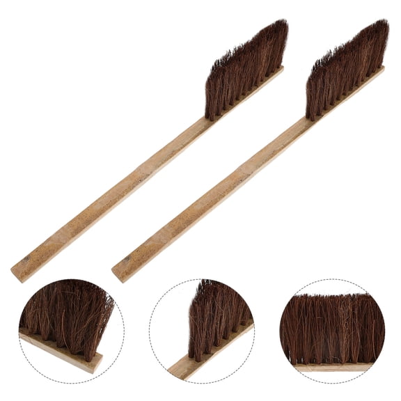 NIYANGLE 2Pcs Boot Scraper Brush with Sturdy Handle Dark Brown Bristles for Quick Mud Removal on Work Boots