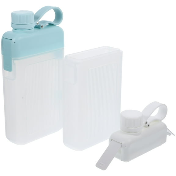 NIYANGLE Flat Water Bottle For Travel Portable Juice Containers Silicone 2Pcs