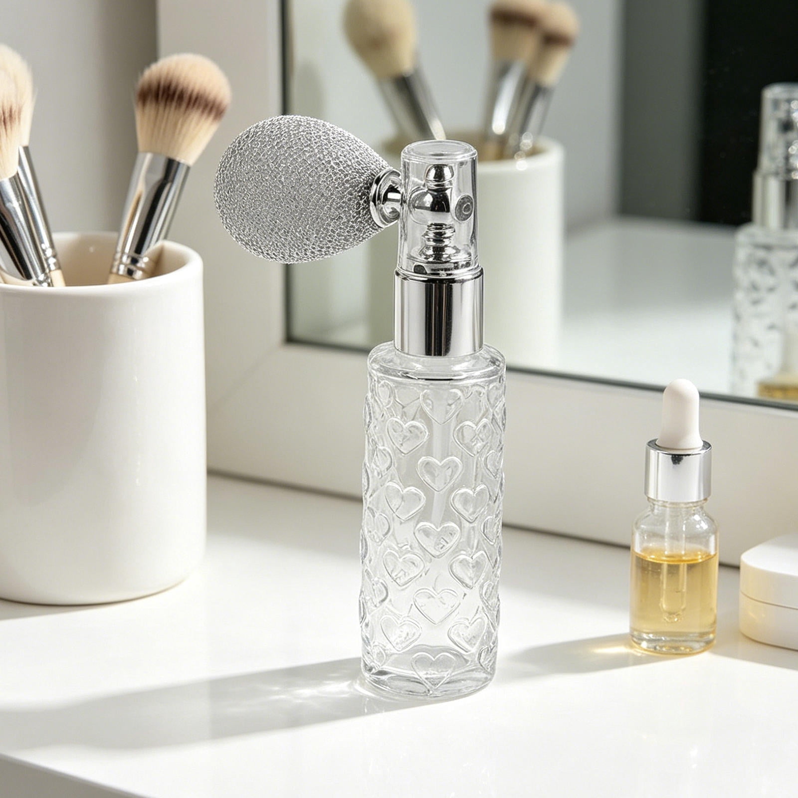 NIYANGLE 2Pcs Compact Transparent Powder Spray Bottle with Comfortable ...