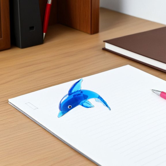 NIYANGLE 2Pcs Elegant Crystal Dolphin Figurines for Shelf and Office Desk with Ocean Theme