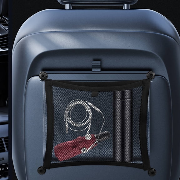 NIYANGLE Car Cargo Net Black Polyester Secure Hold and Easy Install 2Pcs