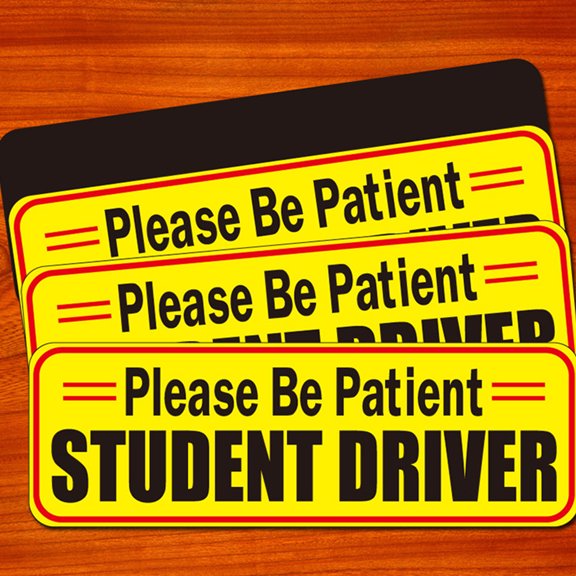 NIYANGLE 2Pcs Reusable Magnetic Car Stickers Reflective Yellow New Driver Warning Signs