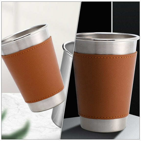 NIYANGLE Stainless Steel Beer Cups Assorted Color 2Pcs Coffee Shop Use