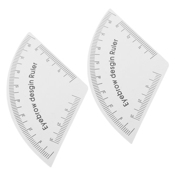 NIYANGLE 2Pcs White Eyebrow Mapping Template Ruler PVC Eyebrow Drawing Aid for Symmetry and Shaping