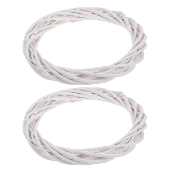 NIYANGLE 2Pcs White Grapevine Christmas Wreath Base Handmade Rustic Willow Frame for Festive Decoration