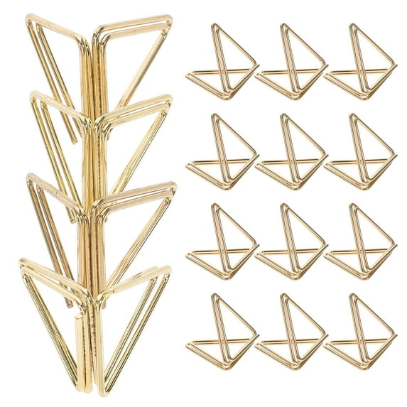 NIYANGLE 30Pcs Golden Paper Clips for Table Number and Memo Holding