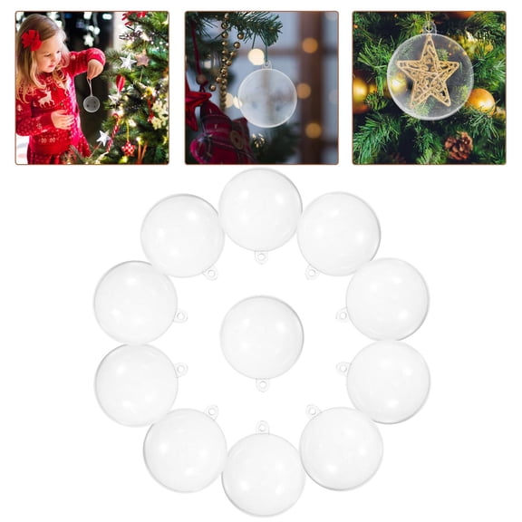 NIYANGLE Empty Baubles Plastic Ball Ornament Transparent Plastic 30pcs For Diy Party Decoration