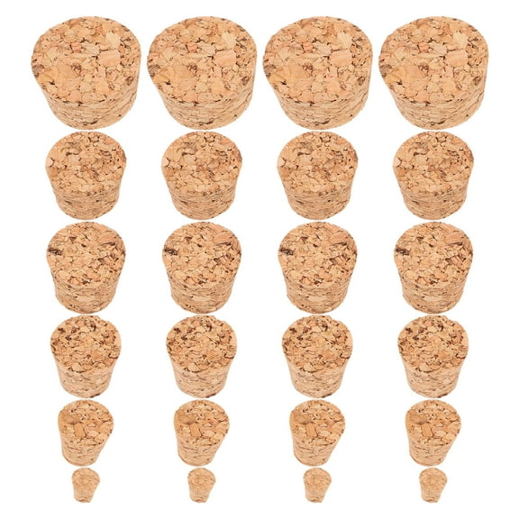 NIYANGLE 36Pack Tapered Cork Plugs Assorted Sizes for Bottle Sealing and Craft Jars Light Yellow Cork Stoppers