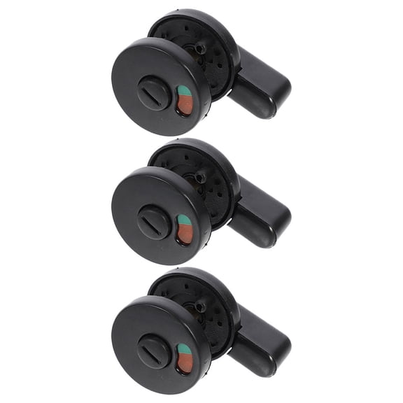 NIYANGLE 3Pcs Door Handle Privacy Lock Plastic Black Occupied Vacant Sign for Shared Restroom Facilities