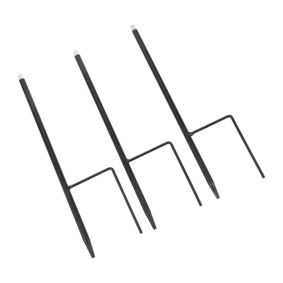 NIYANGLE Iron Yard Stakes, Black, Compact Design, Ideal for Hanging Flowers, 3Pcs