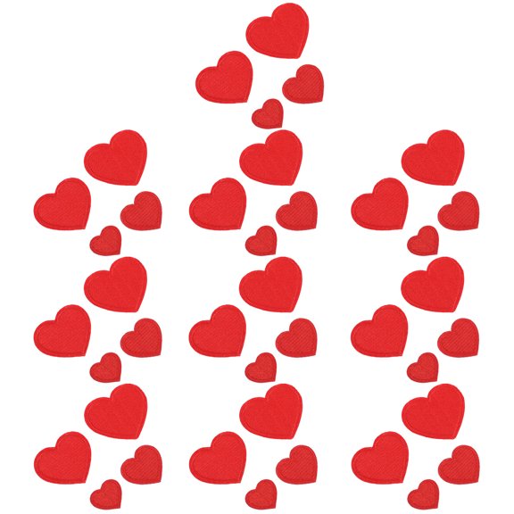 NIYANGLE 40Pcs Red Heart Applique Patch for Jackets Jeans and Shirts Sew on Embroidery