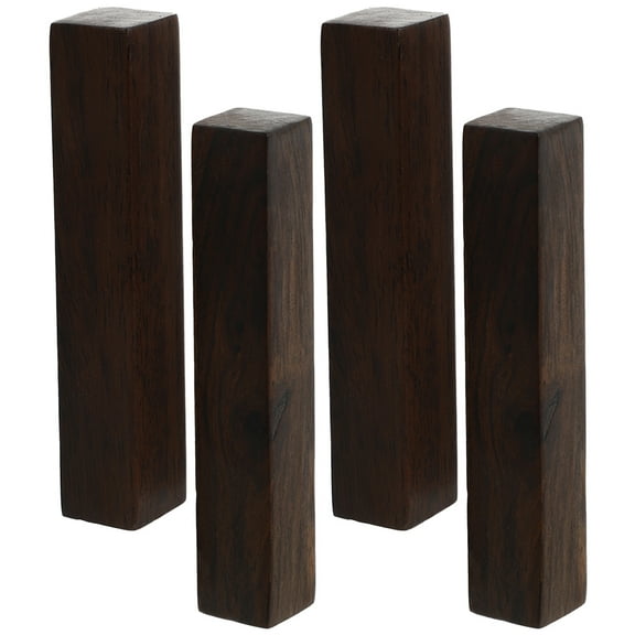 NIYANGLE 4Pcs Decorative Paper Weights in Brown Wood for Calligraphy Practice 11.00X2.00X2.00Cm