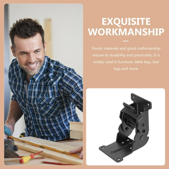 NIYANGLE 4Pcs Folding Table Tray Hinge Black Steel 10.7x5.0x3.0in for Furniture