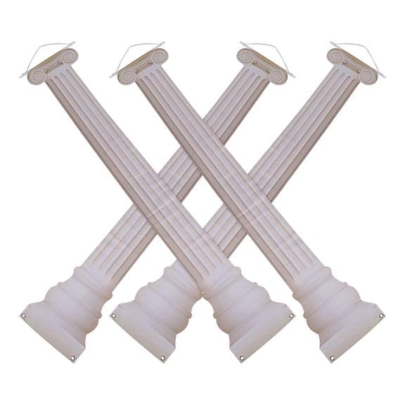 NIYANGLE 4Pcs Greek Columns Fabric Backdrop Beige for Renaissance Fair Maternity and Party Photos