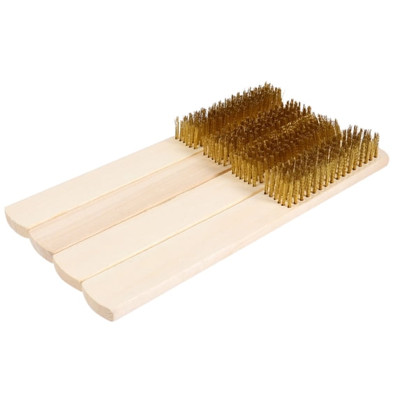 NIYANGLE 4Pcs Large File Brush with Wood Handle for Fine File Teeth and Rust Removal