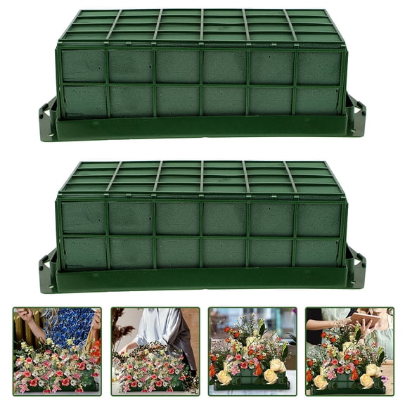 NIYANGLE Flower Arrangement Tools Floral Foam Cage Green Flower Arrangement Beginners 4Pcs