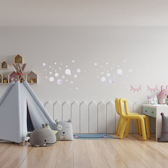 NIYANGLE 4Sheets Bubble Pattern Wall Stickers Ocean Design Removable Wall Decals for Bathroom