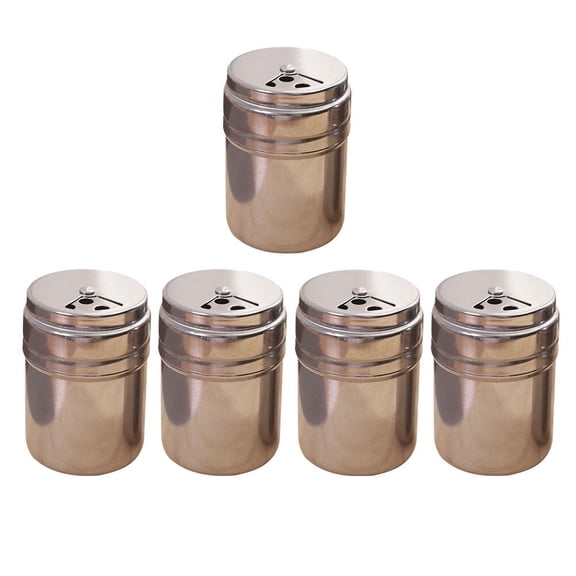 NIYANGLE 5-Pack Stainless Steel Seasoning Containers Set for Chefs, Keeps Spices Dry and Clean for Cooking