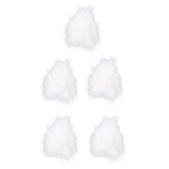 NIYANGLE 5Pcs White Pompom Balls Mini Pompoms for Crafts and DIY Hat Decorations