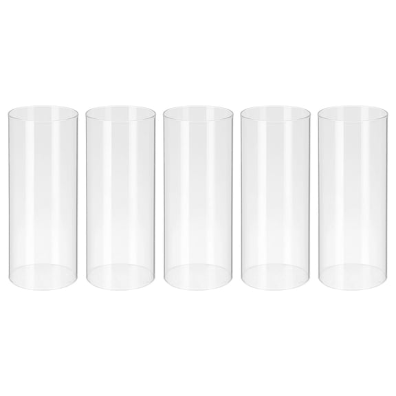 NIYANGLE Glass Hurricane Candle Holder Transparent Clear for Home Soft Lighting Ambiance 5Pcs