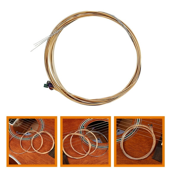 NIYANGLE 6 Strings Stainless Steel Acoustic Guitar String Set for Musicians Music Practice 1Set