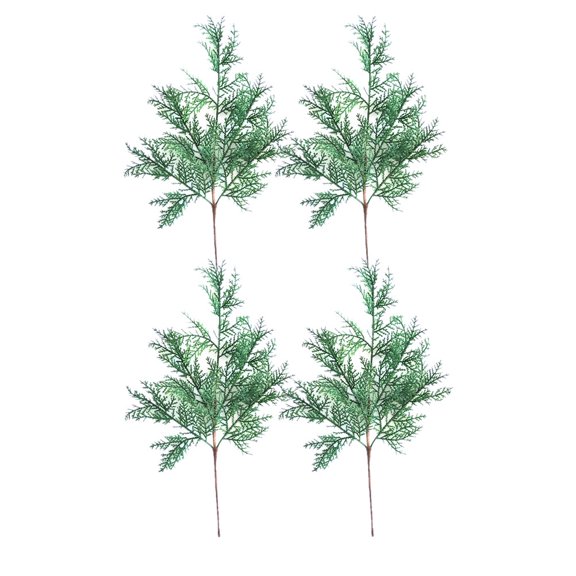NIYANGLE Artificial Green Pine Needles Branches Plastic 6Pcs