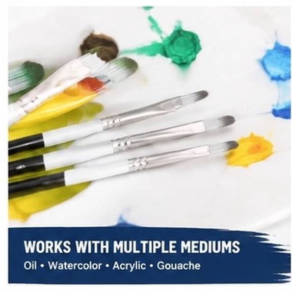 NIYANGLE 6Pcs Multi Color Artist Paint Brush Set for Acrylic Oil ...