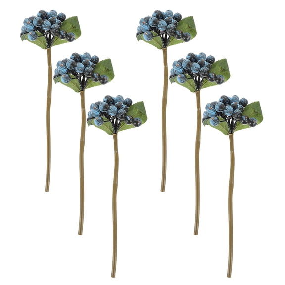 NIYANGLE 6Pcs Faux Cranberries Blue Red for Festive Atmosphere Enhancement 11.8X7.9X3.9in