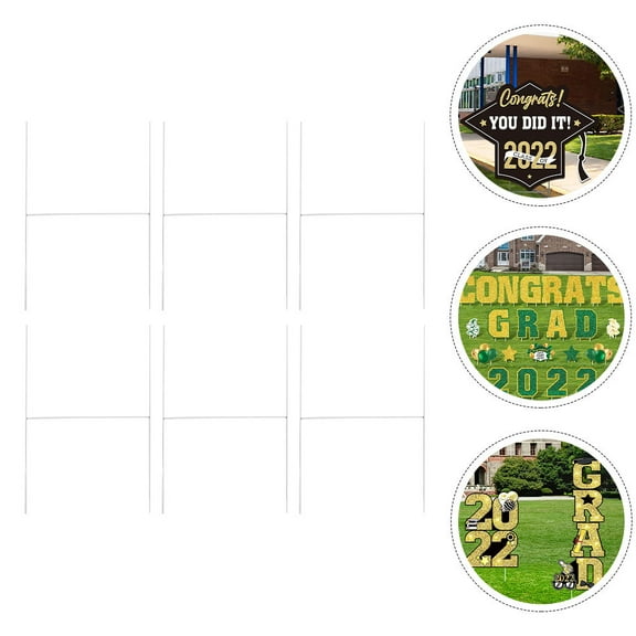 NIYANGLE 6Pcs Galvanized Material H-shape Yard Sign Stakes for Business Owners Outdoor Display Signs 15x9.8in