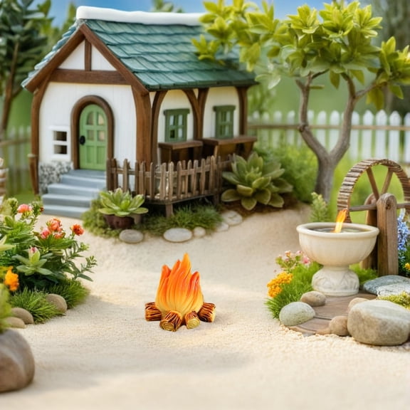 NIYANGLE Resin Fake Flames, Multi-Color, Excellent Craft, Durable and Sturdy, 6Pcs