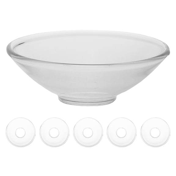 NIYANGLE 6pcs Glass Candlestick Bobeches round Reusable Wax Catcher for Holders