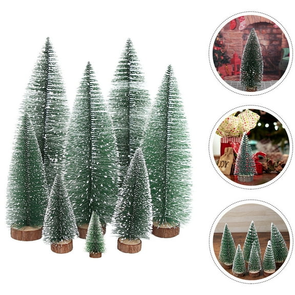 NIYANGLE 7Pcs Small Craft Pine Trees 35in Green Synthetic Material For Craft Display