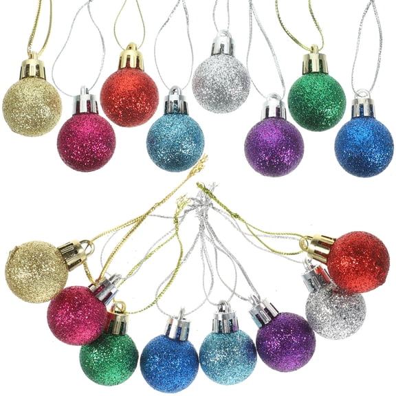NIYANGLE 80Pcs Mini Glitter Balls in Assorted Color for Christmas Tree and Wreath Decoration