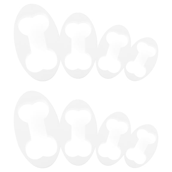 NIYANGLE 8Pcs Plastic Biscuit Molds for Sugar Pie Forming and Mousse Making in White