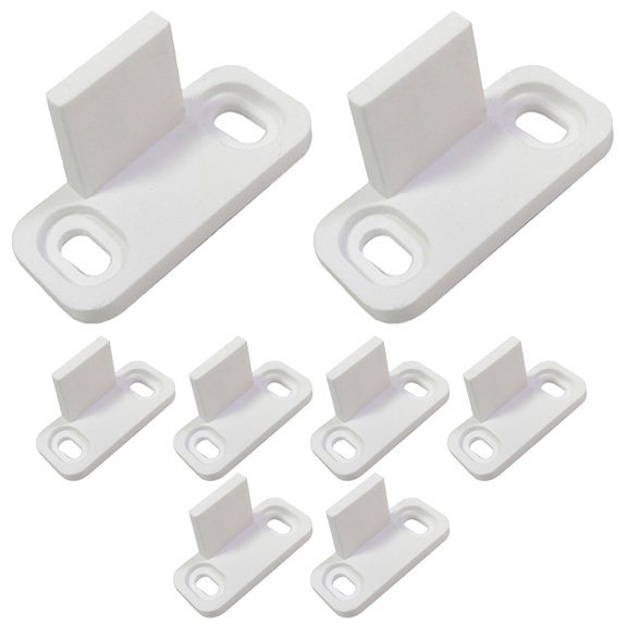 NIYANGLE 8Pcs White Barn Door Floor Guide Flush Mount Sliding Door Rail Stopper for Farmhouse Doors
