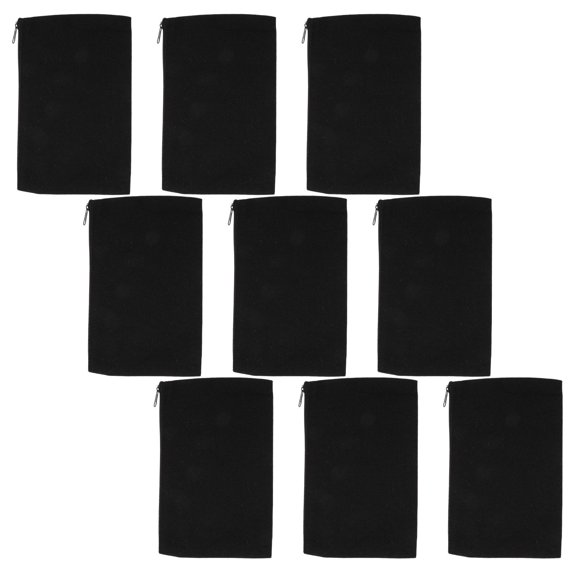 NIYANGLE 9pcs Black Canvas Pencil Pouch for Travel DIY Craft Storage, 8.3x5