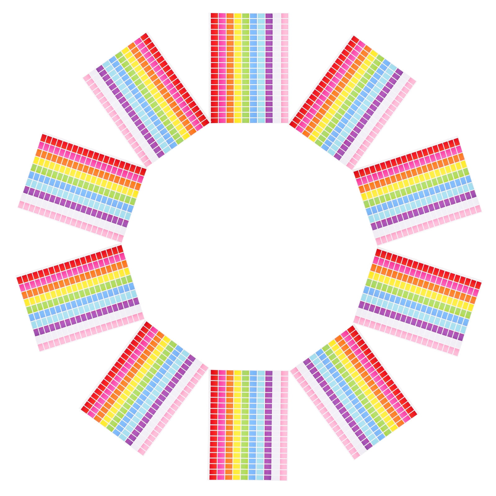 NIYANGLE Assorted Color Rectangular Adhesive Stickers 10 Sheets ...
