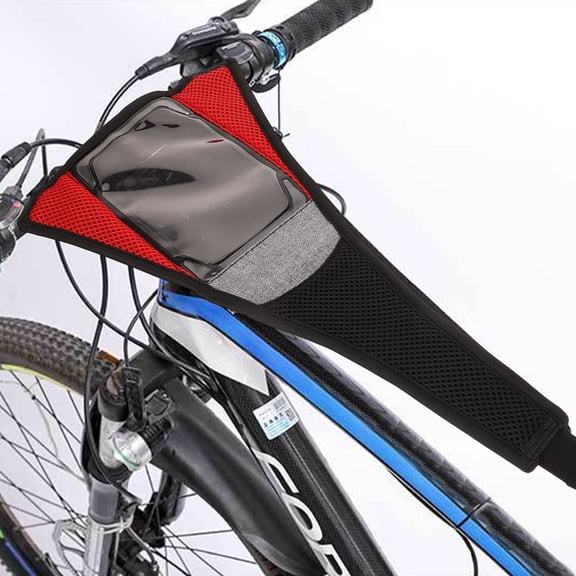 NIYANGLE Bike Sweat Guard Mesh with Phone Holder Neoprene Bicycle Accessory for Indoor Trainer and Mountain Bikes