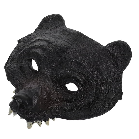 NIYANGLE Black Bear Mask Craft for Decor Comfortable PU Material Perfect for and Masquerade Parties