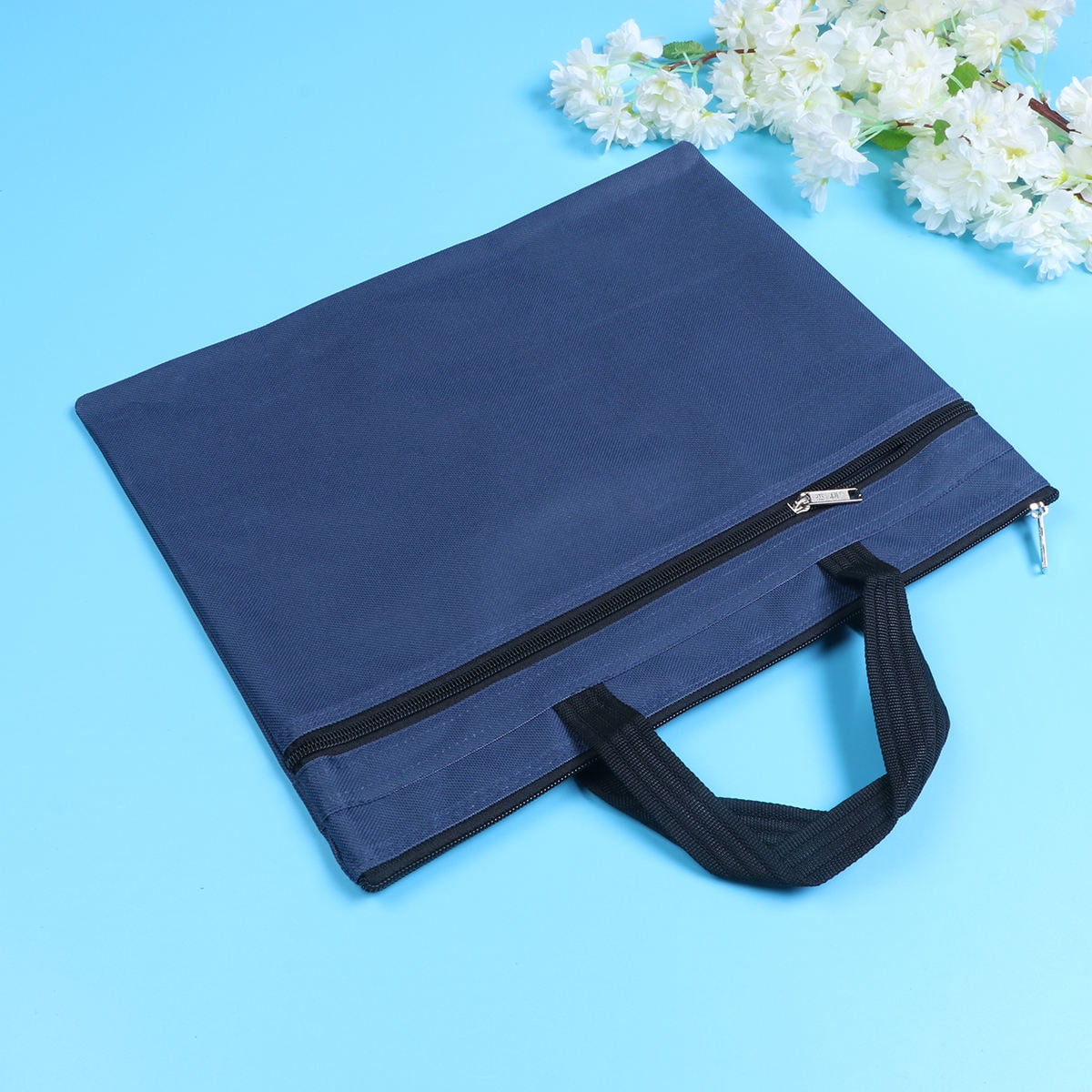 NIYANGLE Blue Zipper Briefcase File Bag Organizer for Travel and ...