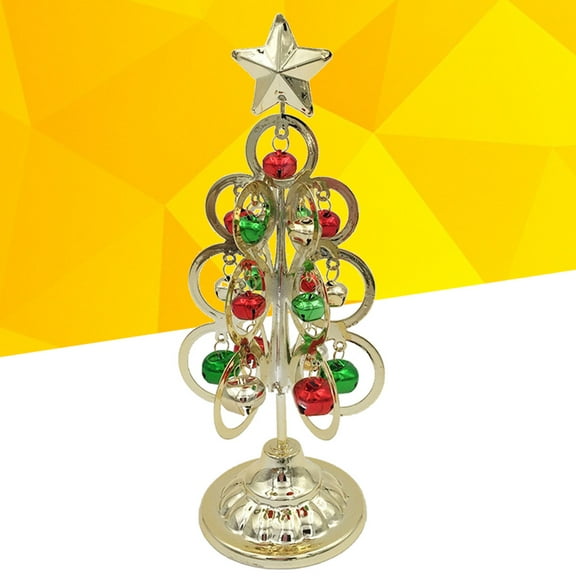 NIYANGLE Christmas Decorations Mini Christmas Trees 1Pack Golden Iron Tree Shaped Ornament 10.5X9.1X26 Cm