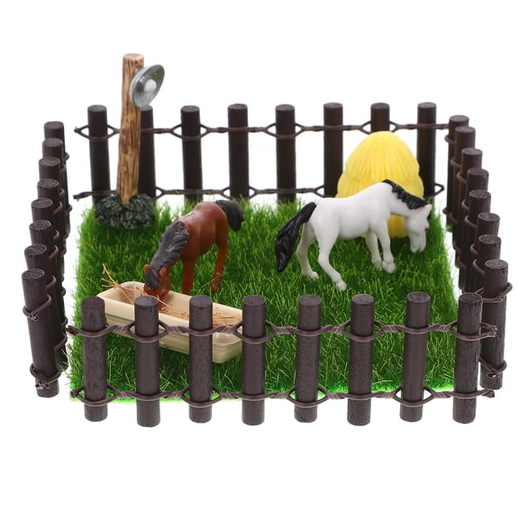 NIYANGLE Doll House Miniatures Items Miniature Simulation Stable Model Plastic 1 Set